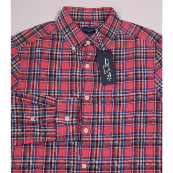Vineyard Vines $128 Midweight Twill Plaid Classic Fit Button-Up Shirt~ S New! - Picture 1 of 9